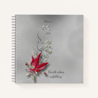 	Crimson Butterfly Bloom spiral notebook  Notitieboek