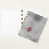 Crimson Butterfly Bloom Spiral notebook Planner (Display)
