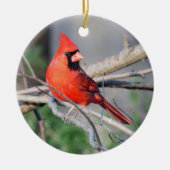 Crimson Cardinaal Crest Premium Ornament (Voorkant)