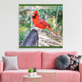 Crimson Cardinale Bossen Canvas Afdruk (Insitu (Woonkamer))
