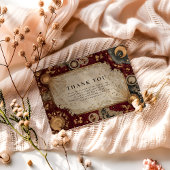 Crimson Celestial Baroque Wedding Bedankkaart