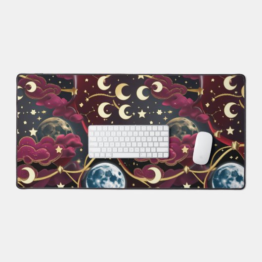 Crimson Celestial Moon for Astrology Lovers Bureaumat (Keyboard & Muis)