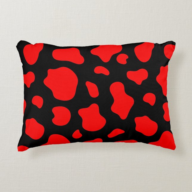 Crimson & Charcoal Spotted Decorative Pillow  Accent Kussen (Voorkant)