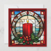 Crimson Christmas Candle Faux Stained (Voorkant)