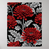 Crimson Chrysanthemums Poster (Voorkant)