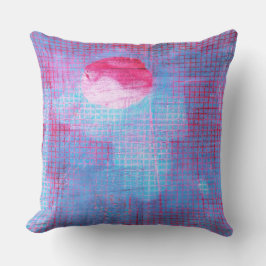 Crimson Clover Abstracte Art Circles Net roze Blau Kussen