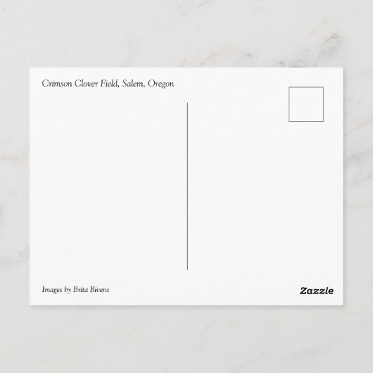 Crimson Clover Field Briefkaart (Achterkant)