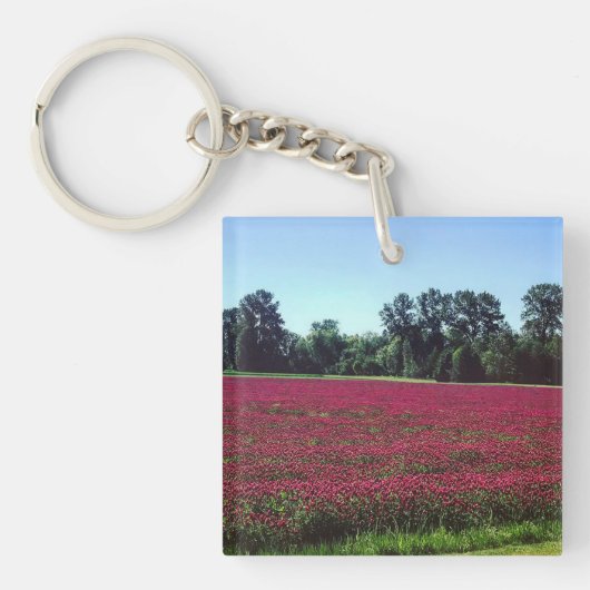 Crimson Clover Field Sleutelhanger (voorkant)