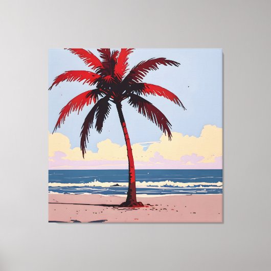 Crimson Coastline Canvas Afdruk (Voorkant)