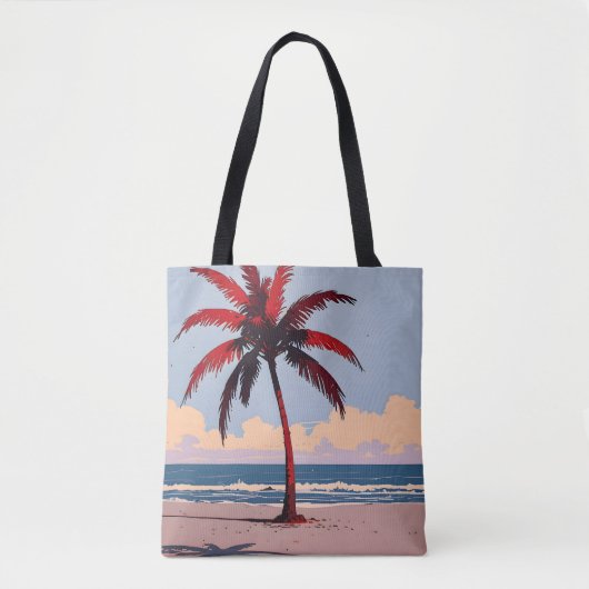Crimson Coastline Tote Bag (Voorkant)