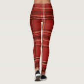 "Crimson controleert chique Leggings" Leggings (Achterkant)
