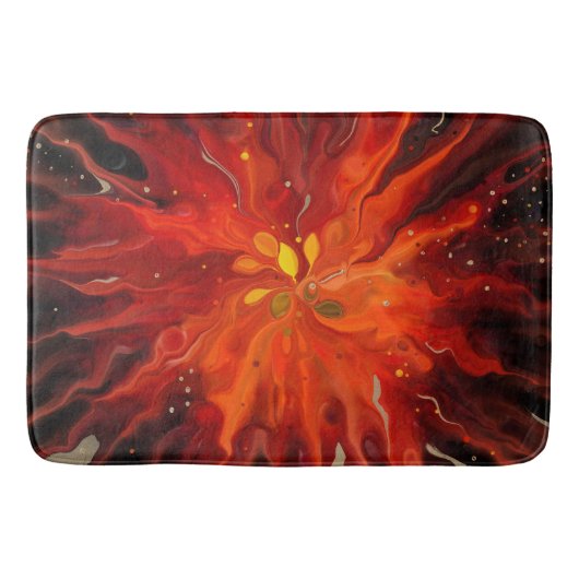 Crimson Core – Fiery Abstract Energy Burst Badmat (Voorkant)