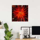 Crimson Core – Fiery Abstract Energy Burst Poster (Thuiskantoor)