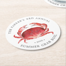 Crimson Crab Boil Ronde Kartonnen Onderzetter