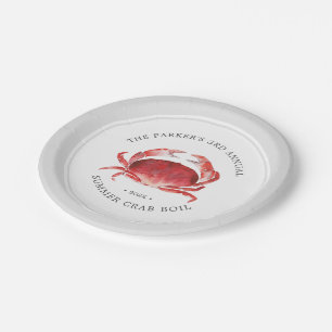 Crimson Crab Crab Boil Event Grey Papieren Bordje