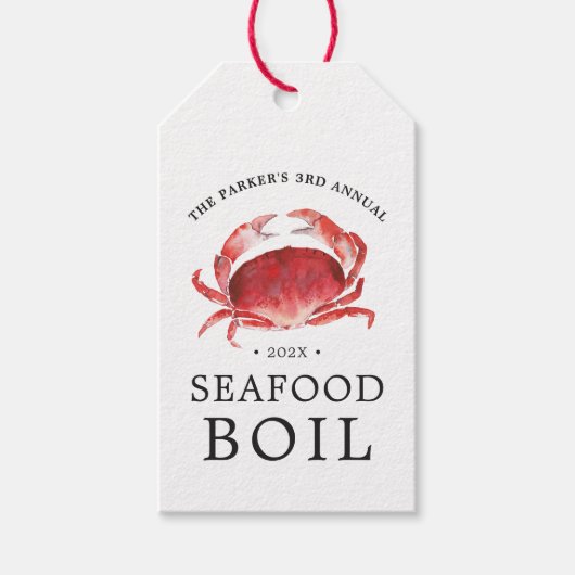 Crimson Crab | Gebeurtenis Crab Boil Cadeaulabel (Voorkant)