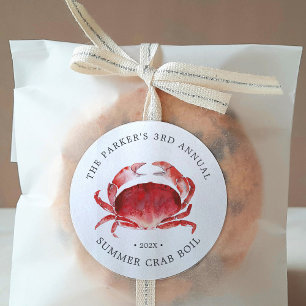 Crimson Crab   Gebeurtenis Crab Boil Ronde Sticker