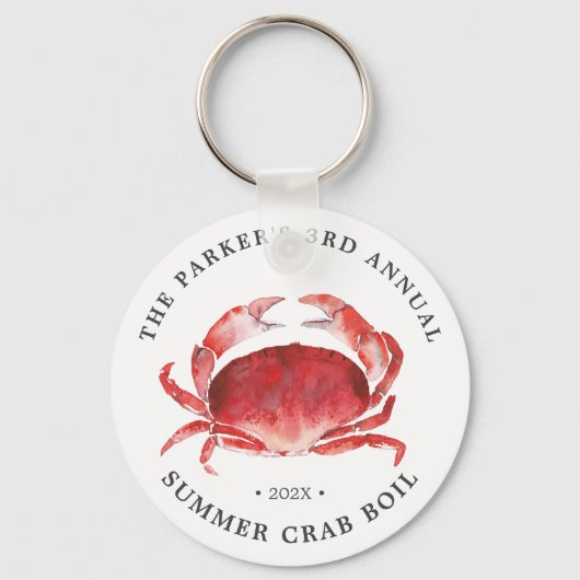 Crimson Crab | Gebeurtenis Crab Boil Sleutelhanger (Voorkant)