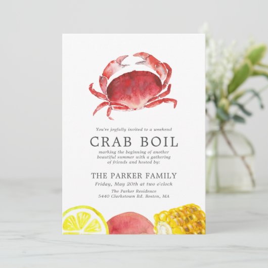 Crimson Crab | Krabboil gestript Kaart (Staand voorkant)