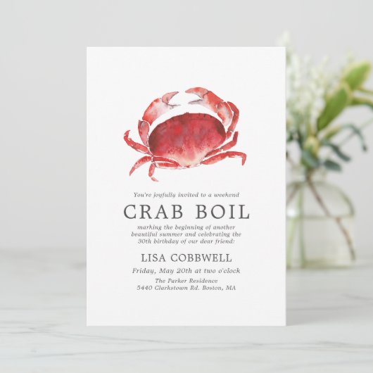 Crimson Crab | Minimale zeepkrabboil Kaart (Staand voorkant)