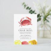 Crimson Crab | Zeepkrabboil gestreept Briefkaart (Staand voorkant)