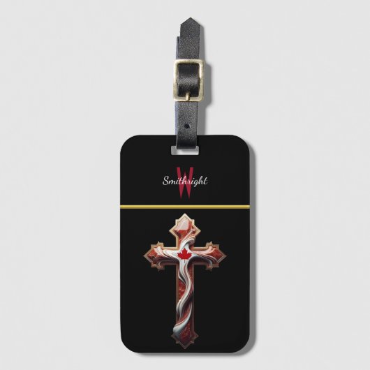 Crimson Cross: Een symbool van hoop en geloof Bagagelabel (Voorkant (verticaal))