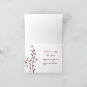 Crimson Daisy Vine Hartelijk dank Bedankkaart (Binnen)