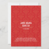 Crimson Damask Torah Bat Mitzvah Kaart (Achterkant)
