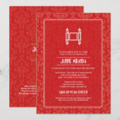 Crimson Damask Torah Bat Mitzvah Kaart (Voorkant / Achterkant)