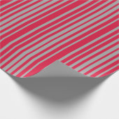 Crimson & Dark Grey Colored Lined Pattern Cadeaupapier (Hoek)