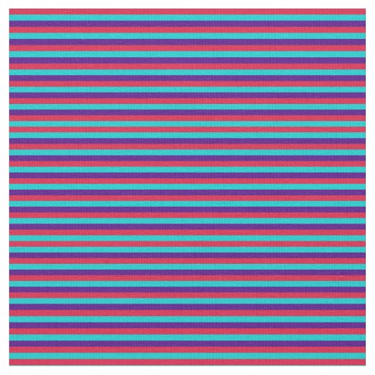 Crimson, Dark Turquoise & Indigo Colored Pattern Stof (Close Up)