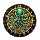 Crimson Depths Octopus Dartboard Dartbord (Voorkant)