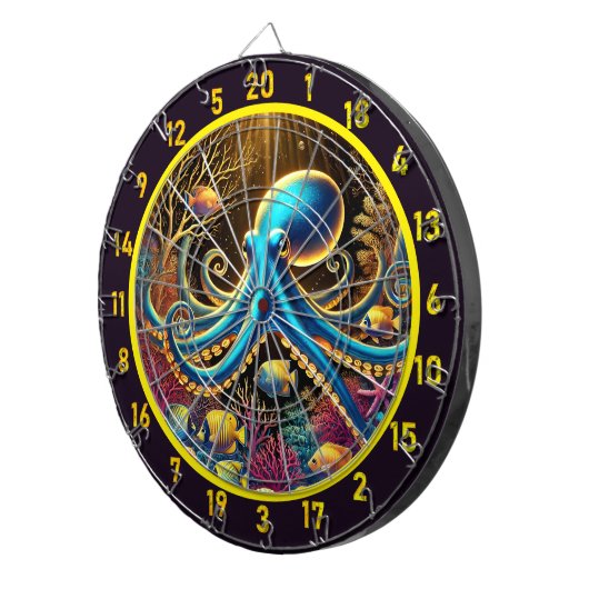 Crimson Depths Octopus Dartboard Dartbord (Voorkant Rechts)
