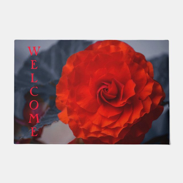 Crimson Double Begonia door Mat (Voorkant)