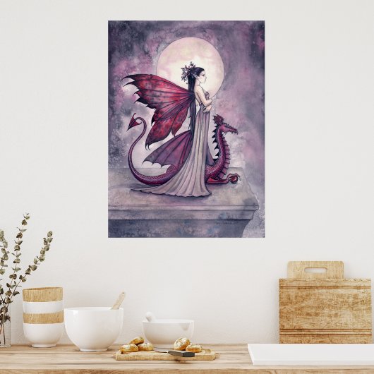 Crimson Dragon Fairy en Dragon Poster (Keuken)