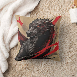 Crimson Dragon Inkt Power Kussen