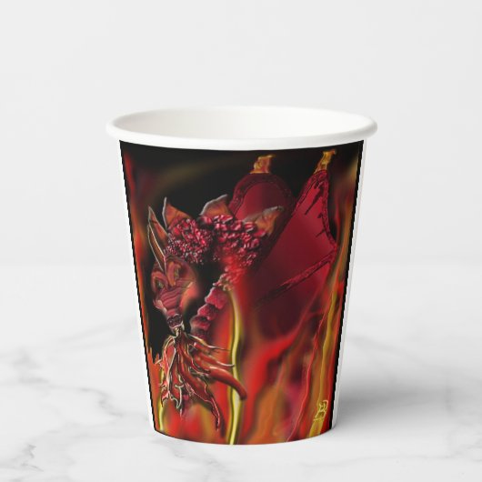 Crimson Dragon Paper cup Papieren Bekers (Achterkant)