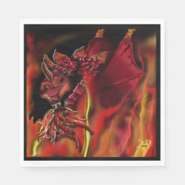 Crimson dragon Paper Napkin Servet