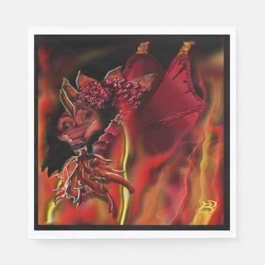 Crimson dragon Paper Napkin Servet (Voorkant)