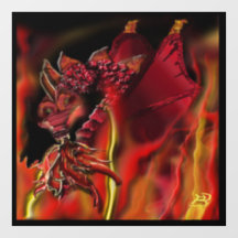 Crimson dragon Window Cling