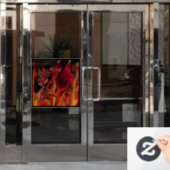 Crimson dragon Window Cling Raamsticker (Kantoordeur)