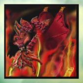 Crimson dragon Window Cling Raamsticker (Vel 3)