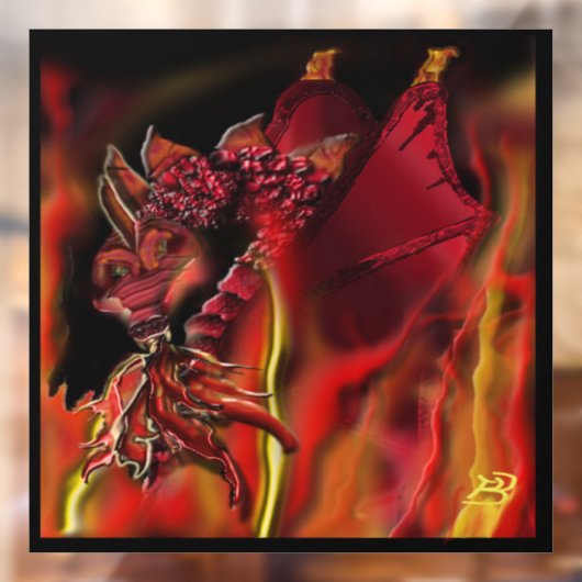 Crimson dragon Window Cling Raamsticker (Vel 2)