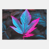 Crimson-Edged Blue – Levendig blad inpakpapier Vel (Voorkant 3)