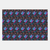Crimson-Edged Blue – Levendig blad inpakpapier Vel (Voorkant)