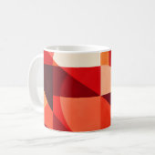 Crimson Ember Geometric Abstract Koffiemok (Voorkant links)