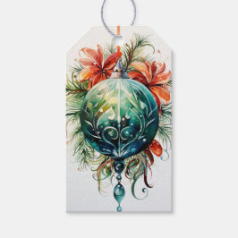 Crimson & Emerald Gleam: Een Fusion rood & groen Cadeaulabel