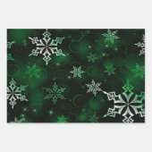 Crimson Emerald & Royal Blue Snowflake Pattern Inpakpapier Vel (Voorkant 2)