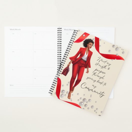 Crimson en Cream Boss Lady Chick Planner (Display)