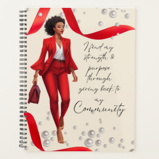 Crimson en Cream Boss Lady Chick Planner
